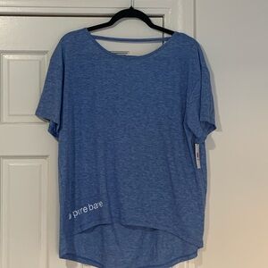 Pure Barre Heather Bright Blue Pony Tee [X Large]